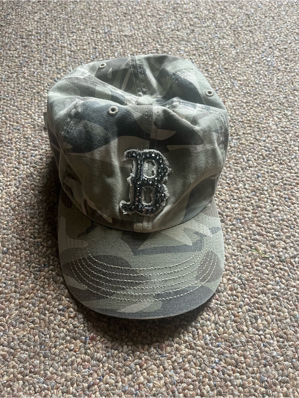 MLB Camouflage Baseball Cap with Beaded B Patch